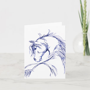 Artsy Horse Head Sketting Kaart