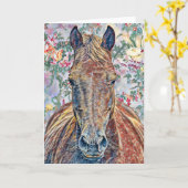 Artsy Horse on  Pattern Art Note Kaart (Gele Bloem)