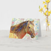 Artsy Horse on Pattern Art Note Kaart 2 (Gele Bloem)