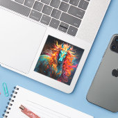Artsy Horse Sticker (Laptop met iPhone)