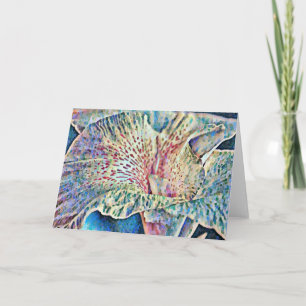 Artsy Impressionist Lily in Blue Art Note Kaart