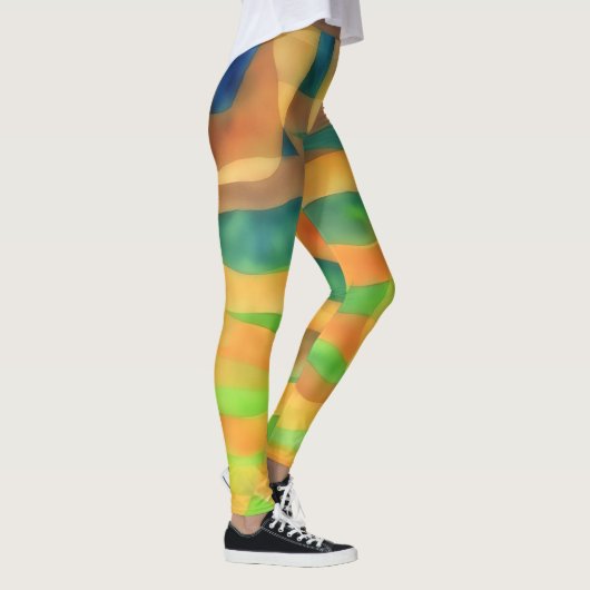 Artsy Jaune et Bleu Leggings Multi (Droite)