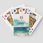 Artsy Jubileum naam en datum strand Waterverf Pokerkaarten (Achterkant)