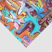 Artsy kleurrijke abstracte print tissuepapier (Detail)