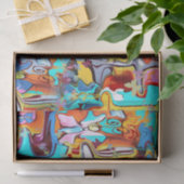 Artsy kleurrijke abstracte print tissuepapier (Geschenk)