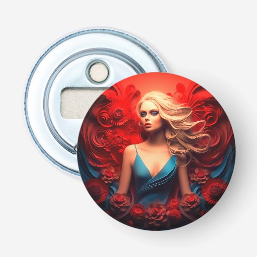 Artsy Lady Button Flesopener (Voorkant)