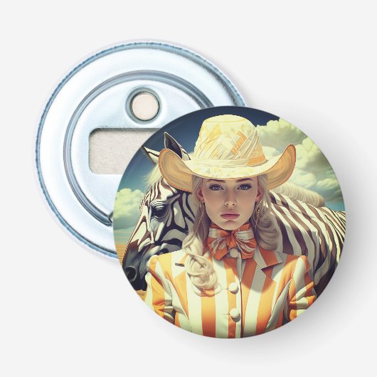 Artsy Lady Button Flesopener (Voorkant)