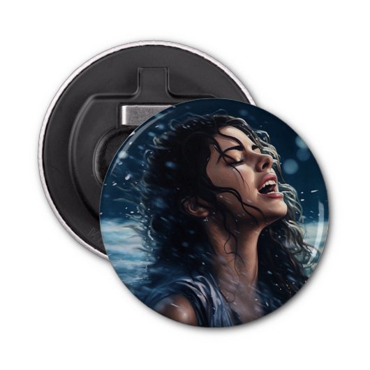 Artsy Lady Button Flesopener (Voorkant)