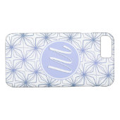 Artsy Lichtblauw Paarse Monogram Case-Mate iPhone Case (Achterkant (Horizontaal))