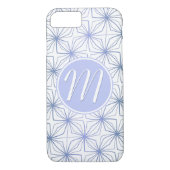 Artsy Lichtblauw Paarse Monogram Case-Mate iPhone Case (Achterkant)
