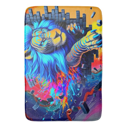 Artsy Lion Badmat (Voorkant Verticaal)