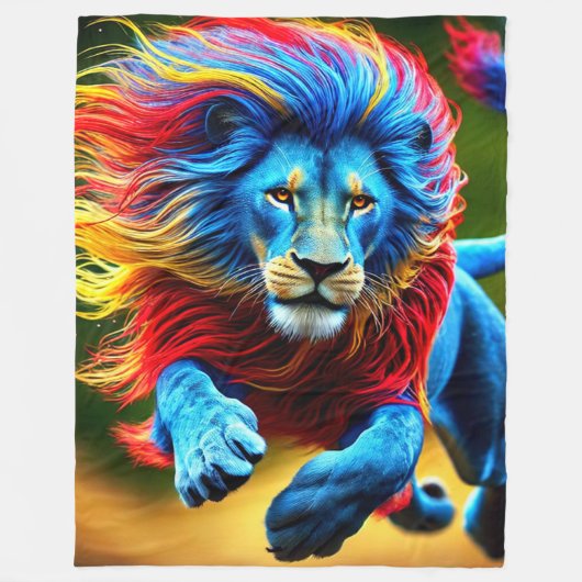 Artsy Lion Fleece Deken (Voorkant)