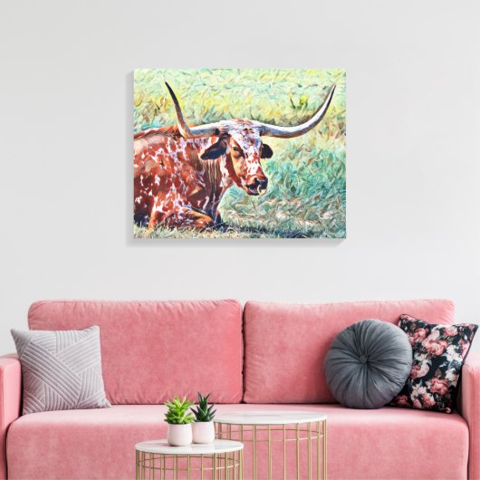Artsy Longhorn Bague de vache toile d'art Imprimer (Insitu(Salon))