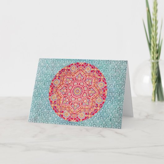 Artsy Mandala Pattern over Pattern Art Note Kaart  (Voorkant)