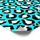 Artsy Modern Cyan Blue Leopard Animal Print (Hoek)