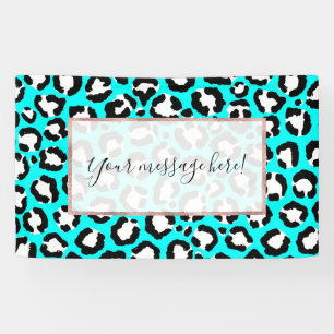 Artsy Modern Cyan Blue Leopard Animal Print Spandoek