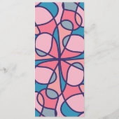 Artsy Modern Girly Koraal Blauw Abstract Geometris Menu (Achterkant)