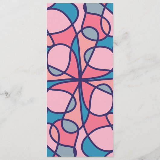 Artsy Modern Girly Koraal Blauw Abstract Geometris Menu (Achterkant)