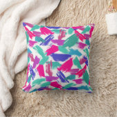 Artsy Modern Roze Blauwgroen Paarse borstelnaald C Kussen (Deken)