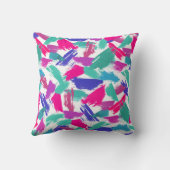 Artsy Modern Roze Blauwgroen Paarse borstelnaald C Kussen (Achterkant)