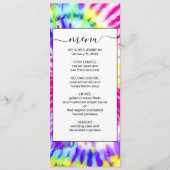 Artsy Neon Rainbow Tie Dye Waterverf Patroon Menu (Voorkant)