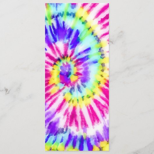 Artsy Neon Rainbow Tie Dye Waterverf Patroon Menu (Achterkant)