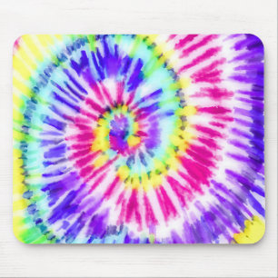 Artsy Neon Rainbow Tie Dye Waterverf Patroon Muismat