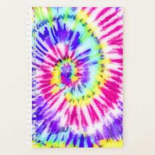 Artsy Neon Rainbow Tie Dye Waterverf Patroon Planner