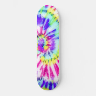 Artsy Neon Rainbow Tie Dye Waterverf Patroon Skateboard