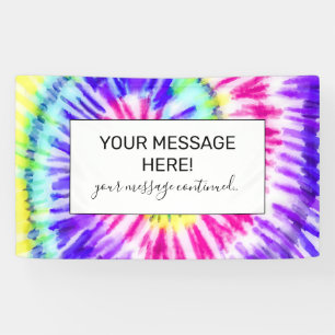 Artsy Neon Rainbow Tie Dye Waterverf Patroon Spandoek