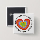 Artsy Nursing Assistant Buttonnen Horen Vierkante Button 5,1 Cm (Voorkant /achterkant)