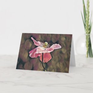Artsy Ornamental Poppy Wildflower Art Note Kaart