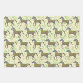 Artsy Paard Wrapping Craft Paper in Groen (Voorkant 3)