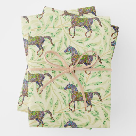Artsy Paard Wrapping Craft Paper in Groen (In situ)