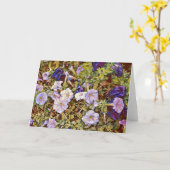 Artsy Paars Petunias Art Note Kaart (Gele Bloem)