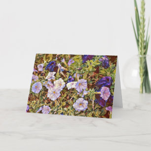 Artsy Paars Petunias Art Note Kaart