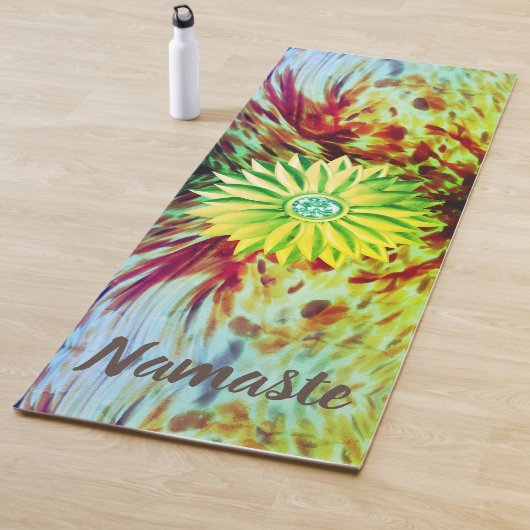 Artsy Paint Strokes Gem Flower Yogamat (In situ)