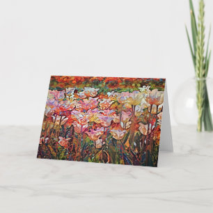 Artsy Painted Tulip Garden Note Kaart