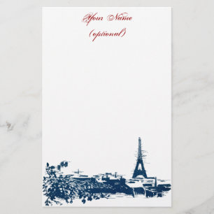 Artsy Paris Skyline Eiffel Tower Stationery Briefpapier