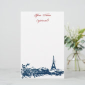 Artsy Paris Skyline Eiffel Tower Stationery Briefpapier (Staand voorkant)