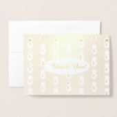 Artsy Pineappy Motif Gold Foil Carte de remercieme (Devant avec enveloppe)