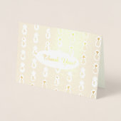 Artsy Pineappy Motif Gold Foil Carte de remercieme (Devant)