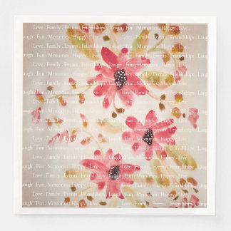 Artsy Pink Floral Designer Servet