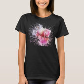Artsy Pink Roseate Spoonbill in Waterverf en Inkt T-shirt (Voorkant)