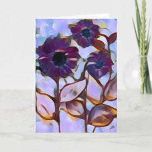 Artsy Purple Flowers 5x7-kaart Kaart