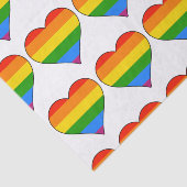 Artsy Rainbow Heart Gay Pride op Wit Tissuepapier (Detail)
