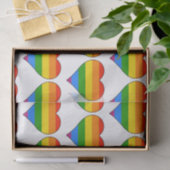 Artsy Rainbow Heart Gay Pride op Wit Tissuepapier (Geschenk)
