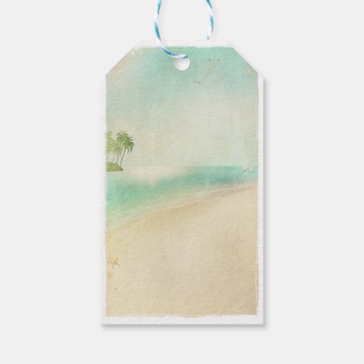 Artsy Retro Vreedzaam Strand Huwelijkscadeau Ta Cadeaulabel (Achterkant)