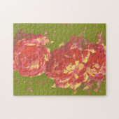 Artsy Rose Abstrait Art rose Jaune Puzzle (Horizontal)