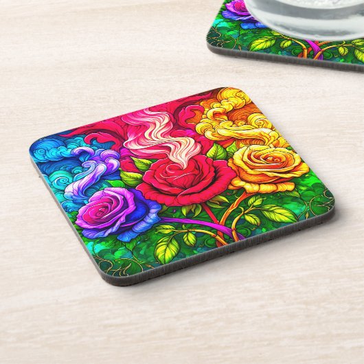 Artsy Rozen Bier Onderzetter (Linkerzijde)